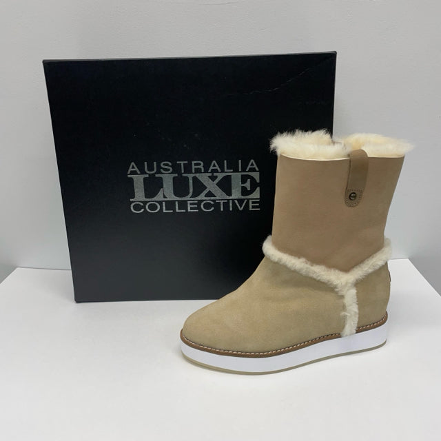 Australia Luxe Co. Size 8 Women's Tan Patchwork Short Boots