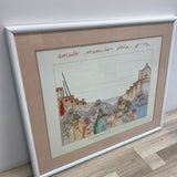 White Framed Painting Christmas in Santa Fe by Amado Maurilio Pena