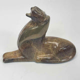 Bronze Roaring Sitting Lioness Sculpture