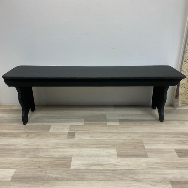 Hand Painted Antique Black Wood BencP