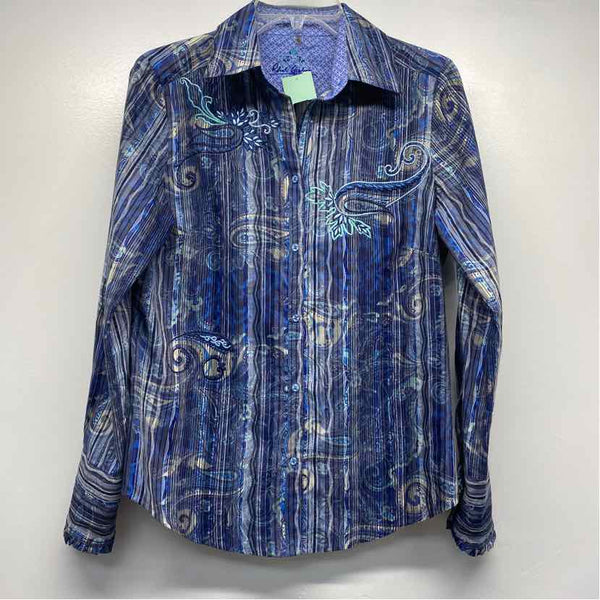 Robert Graham Size S Women's Blue Pattern Button Up Blouse