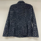 Cabi Women's Size 12-L Navy Pattern Single Button Jacket