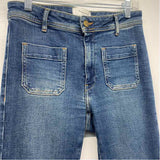 Acquaverde Size 27-0 Women's Blue Washed Flare Hem Jeans