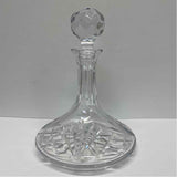 Clear Cut Glass Round Decanter