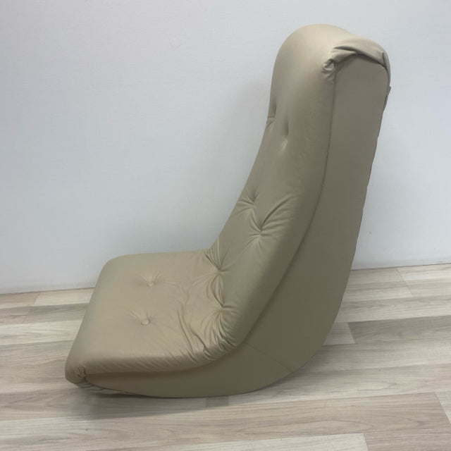 Beige Faux leather Rocking Gaming Flexible Chair