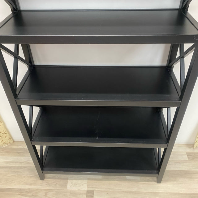 Black Wood 5 Shelf Bookshelf
