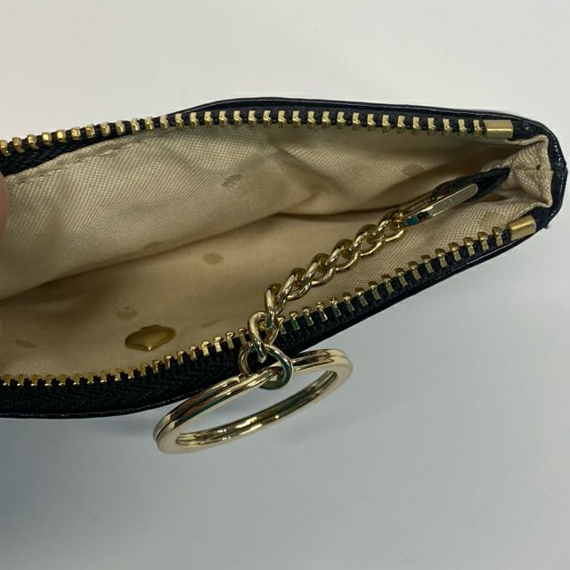 Kate Spade Black-Tan Stripe Coin Purse ? key chain