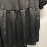 Madewell Size L Women's Black-Gold Pattern Fit And Flare Dress