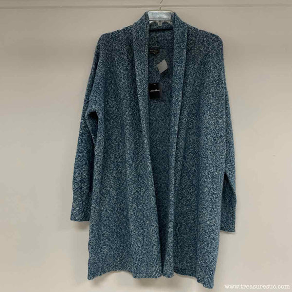 Eddie Bauer Size Xl Women's Blue Tweed Cardigan Sweater