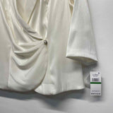 Alex Evenings Women's Size L White Solid Wrap Jacket