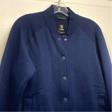 MPG Women's Size M Navy Solid Button Up Bomber Jacket