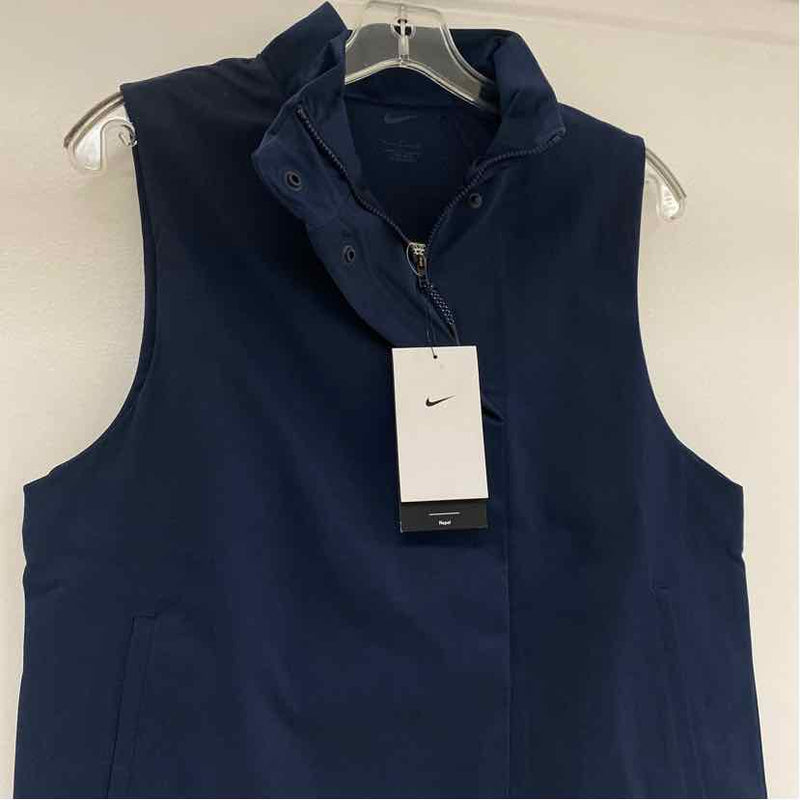 Nike Women's Size S Navy Solid Zip Mock Neck Water Repellent Vest