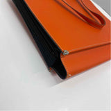 Made in Italy Orange Document Organizer Handbag