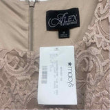 Alex Evenings Size 12-L Women's Champagne Lace Maxi Dress
