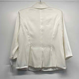 Alex Evenings Women's Size L White Solid Wrap Jacket