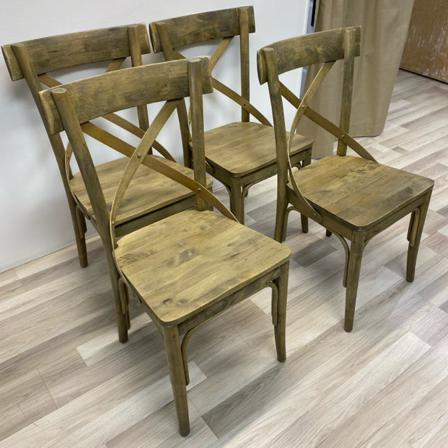 World Market Light Brown Wood Chair - Set of 4