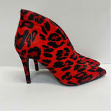 Jeffrey Campbell Size 8 Women's Red-Black Animal Print High Heel Booties
