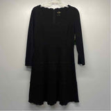 Kate Spade Size 12-L Women's Black Solid Fit And Flare Dress