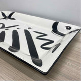 Mikasa Handcrafted Collection Reggae White-Black Ceramic Platter