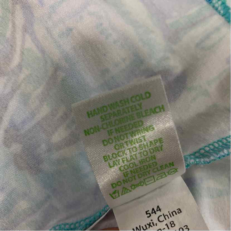 Lilly Pulitzer Size L Women's Blue-Aqua Pattern T-Shirt Dress