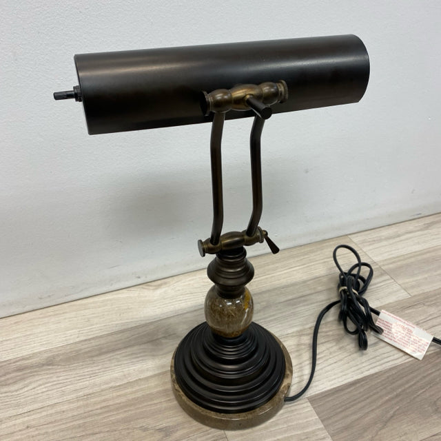 Restoration Hardware Desk Brown Metal-Stone Lamp