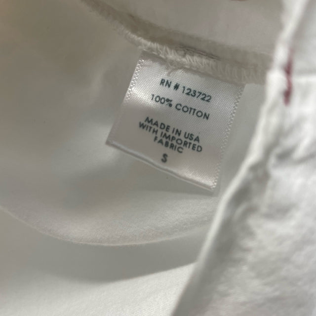 Xirena Size L Women's White Solid Button Up Short Sleeve Top