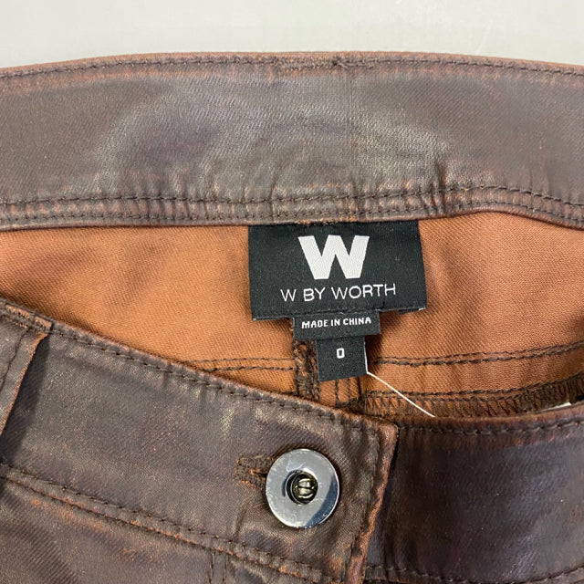 W by Worth Size 0 Women's Brown Solid Jeans