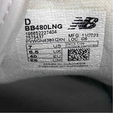 New Balance  Size 7 White-Black Leather Men's Men's Sneakers