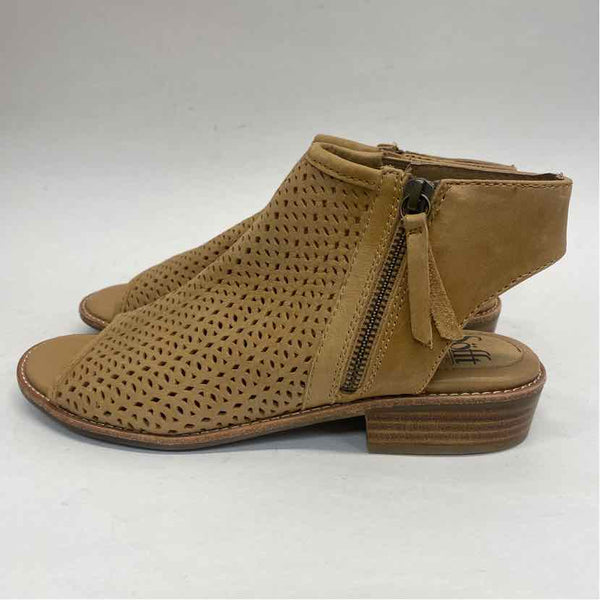 Sofft Size 8 Women's Tan Cut Out Open Toe Booties