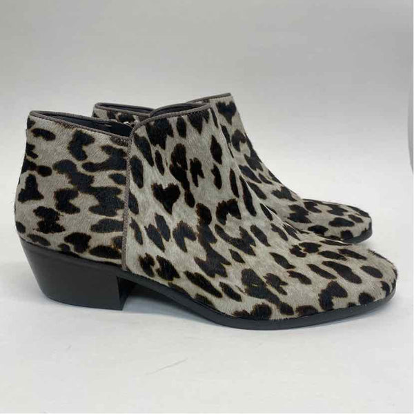 Sam Edelman Size 10 Women's Taupe-multi Animal Print Ankle Booties
