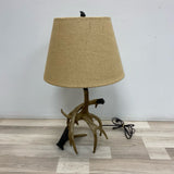 Table Top Brown Lamp w Antler Base