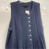 Quince Size M Women's Blue Solid Sleeveless Dress