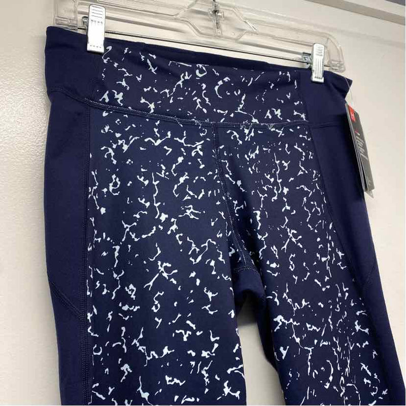 Under Armour Size M Women's Navy-Aqua Pattern Leggings Activewear Pants