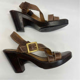 Nurture Size 9 Women's Brown Stitches Heel Sandals