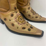 Tommy Size 6 Women's Tan-Multi Beaded Western Boots