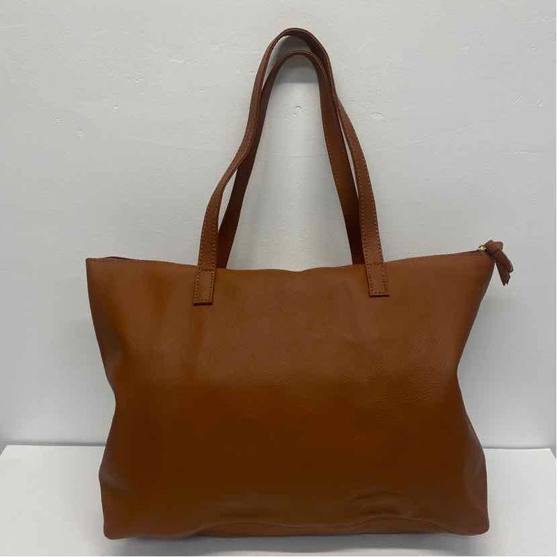 Joy Brown Leather Pebbled Tote Handbag