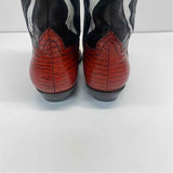Nine West Size 6.5 Women's Black-Red Animal Print Western Boots