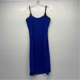 BCBGMaxazria Size L Women's Blue Solid Slip Dress