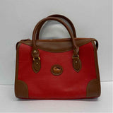 Dooney & Bourke Red-Brown Leather Colorblock Satchel Handbag