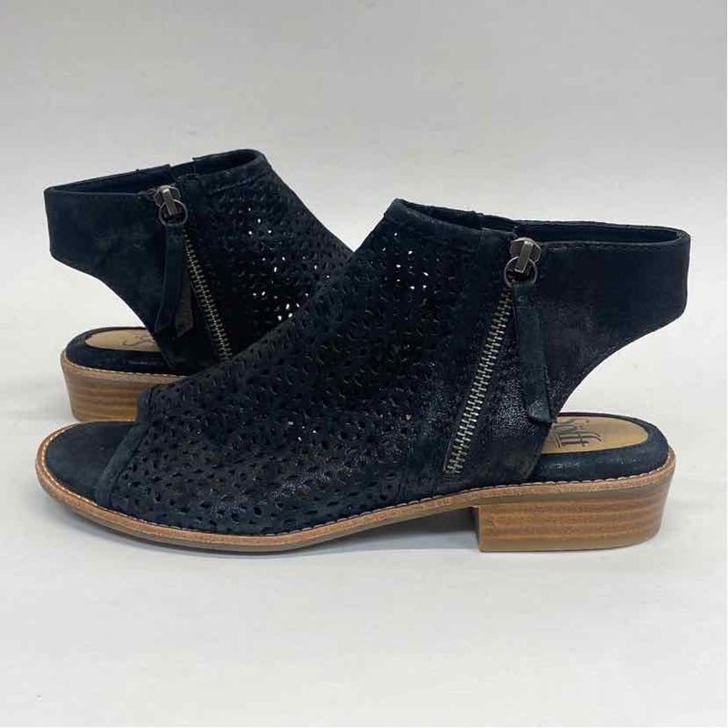 Sofft Size 8 Women's Black Cut Out Open Toe Booties