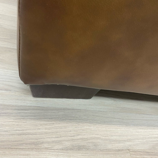 Brown Leather Ottoman