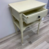 Off White One Drawer Wood Side Table
