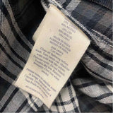 Faherty Size Xl Women's Black-White Plaid Button Up Blouse