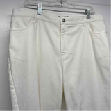 Lafayette 148 Size 14 Women's White Solid Straight Leg Jeans