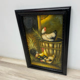 Black-Multi Painting - Chickens