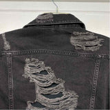 Topshop Women's Size 6-S Black Distressed Button Up Jacket