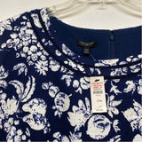 Talbots Size 22-3x Women's Navy-White Pattern Sheath Dress