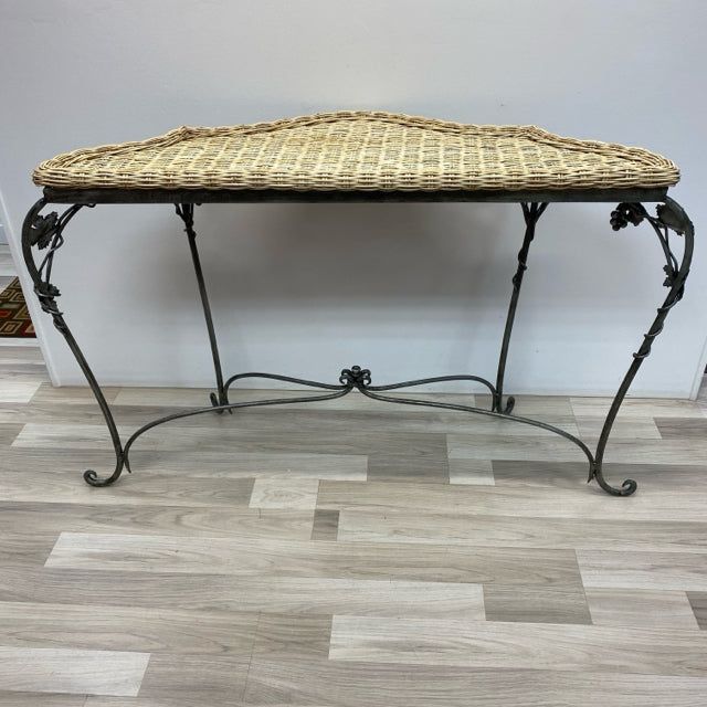 Silver-Beige Wrought Iron Console - Sofa Table