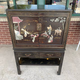 Asian Black-Multi Wood Cabinet