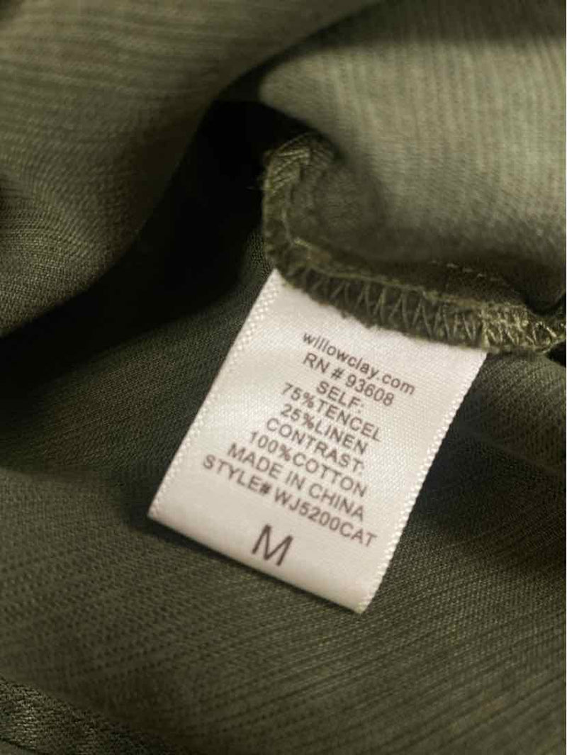Willow & Clay Women's Size M Green Solid Utility Jacket